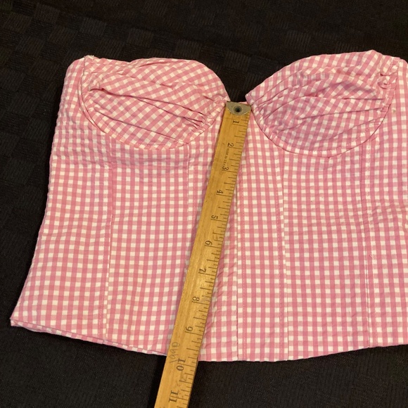 Zara pink gingham Bustier Corset size S - Picture 2 of 7